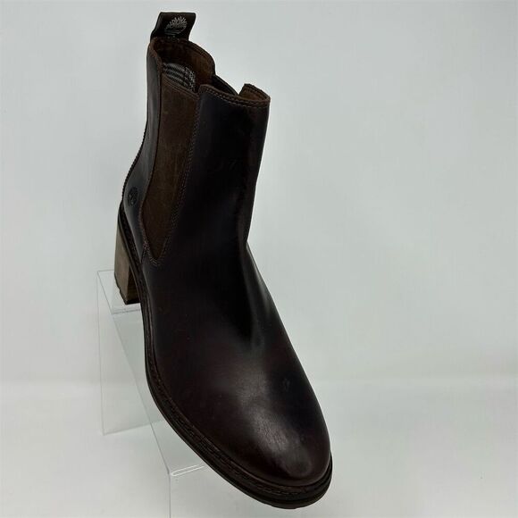 Timberland Sienna High Chelsea Boots Brown Burgundy Leather Size 11 Slip-On - Picture 3 of 14